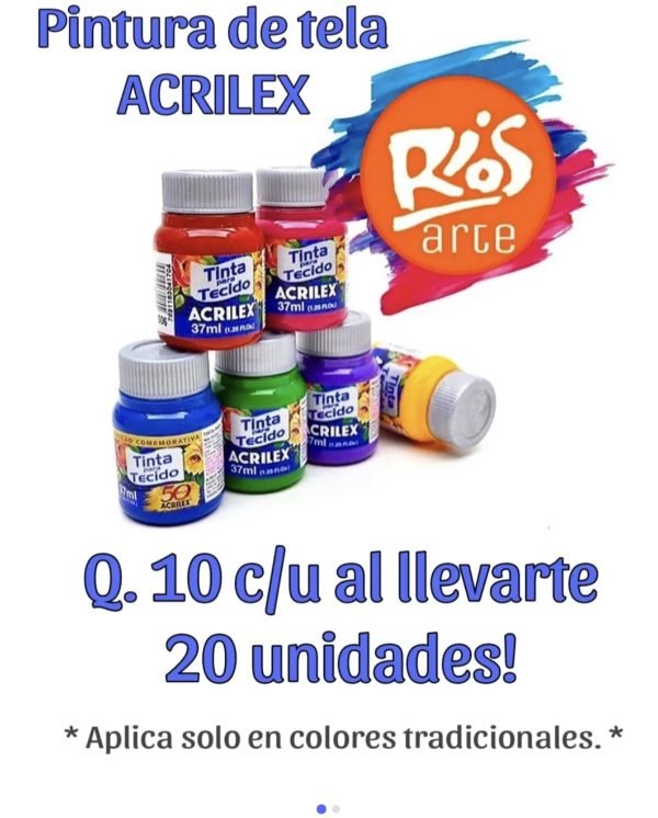 Promocion pintura de tela Acrilex